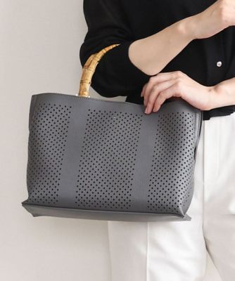 ＜MK MICHEL KLEIN BAG (Women)＞［２ＷＡＹ］バンブーハンドルパンチングバッグ