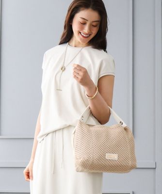 ＜MK MICHEL KLEIN BAG (Women)＞［２ＷＡＹ］サイドファスナーコンパクトメッシュトートバッグ