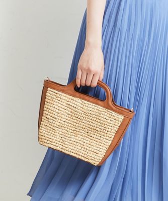 ＜MK MICHEL KLEIN BAG (Women)＞［３ＷＡＹ］ラフィアミニバッグ