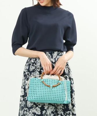 ＜MK MICHEL KLEIN BAG (Women)＞［２ＷＡＹ］バンブーハンドルメッシュデザインバッグ