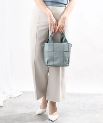 ＜MK MICHEL KLEIN BAG (Women)＞【２ＷＡＹ】ブロック編みフェイクレザーラメトート