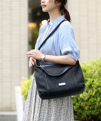 ＜MK MICHEL KLEIN BAG (Women)＞［２ＷＡＹ／Ａ４収納可］サイドファスナーメッシュトートバッグ