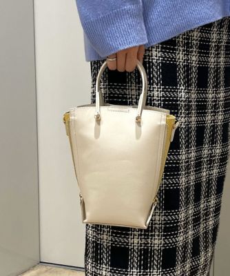 ＜MK MICHEL KLEIN BAG (Women)＞［２ＷＡＹ・軽量］配色ガセットコンパクトバッグ