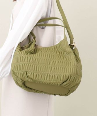 ＜MK MICHEL KLEIN BAG (Women)＞［３ＷＡＹ］ギャザーデザインラウンドバッグ