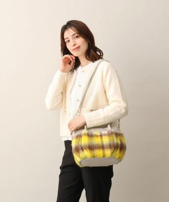 ＜MK MICHEL KLEIN BAG (Women)＞［２ＷＡＹ］ニュアンスチェックラウンドトートバッグ