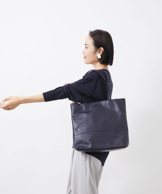 カウレザー切り替えデザイントートバッグ