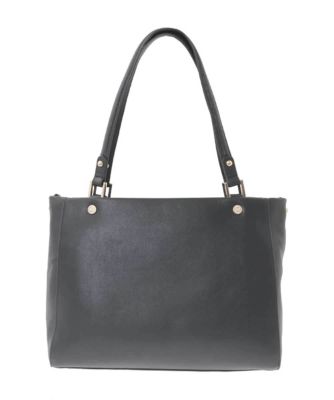 MK MICHEL KLEIN BAG (Women)/エムケーミッシェルクランバッグ [2WAY/A4収納可]メタルポイント牛革トートバッグ 94ブラック 旅行用かばん・バッグ【三越伊勢丹/公式】
