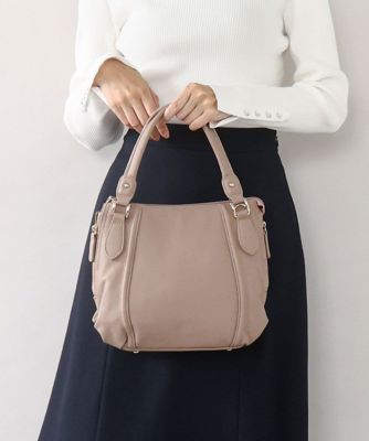 MK MICHEL KLEIN BAG (Women)/エムケーミッシェルクランバッグ [2WAY]サイドジップコンパクトトートバッグ 82ベージュ 旅行用かばん・バッグ【三越伊勢丹/公式】