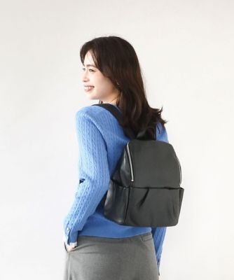 ＜MK MICHEL KLEIN BAG (Women)＞タックデザインカウレザーリュック