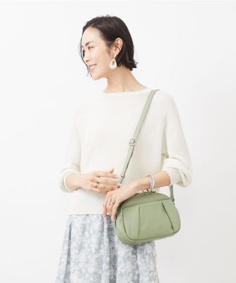 ＜MK MICHEL KLEIN BAG (Women)＞タックポイントラウンドショルダーバッグ
