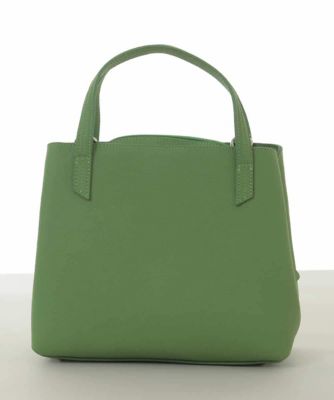 MICHEL KLEIN グリーン ハンドバッグ 取り外し可能ストラップ付き 2WAY]カウレザースクエアミニトートバッグ(トートバッグ) | MK