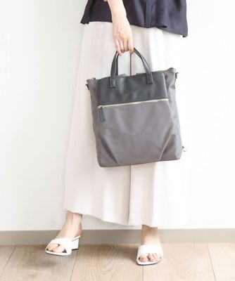 MK MICHEL KLEIN BAG (Women)/エムケーミッシェルクランバッグ ［３ＷＡＹ／撥水加工］異素材ＭＩＸナイロンリュック