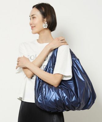 ＜MK MICHEL KLEIN BAG (Women)＞［軽量／Ａ４収納可能］シャイニーカラーギャザーバッグ