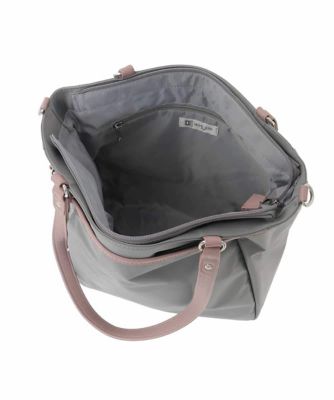 2WAY］レザーパイピングナイロンスクエアトートバッグ | MK MICHEL