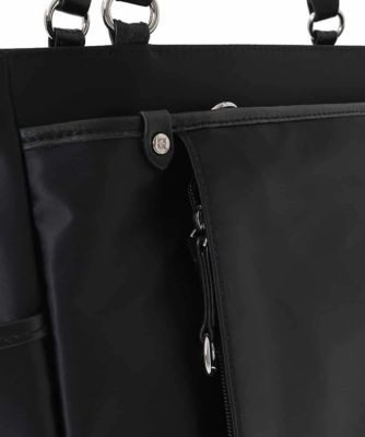 2WAY］レザーパイピングナイロンスクエアトートバッグ | MK MICHEL