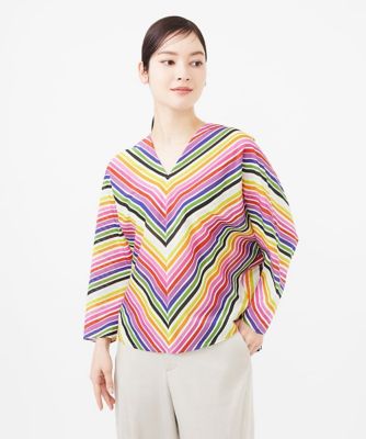 ＜Sybilla (Women)＞マルチカラーストライプブラウス