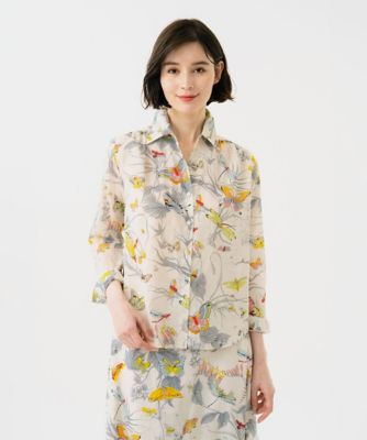 ＜Sybilla (Women)＞バタフライ＆フラワープリントシャツ