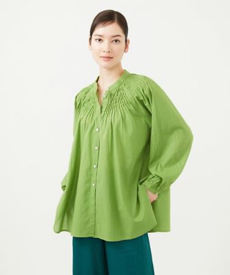 ＜Sybilla (Women)＞【ＩＮＤＩＡ】カディコットンピンタックブラウス