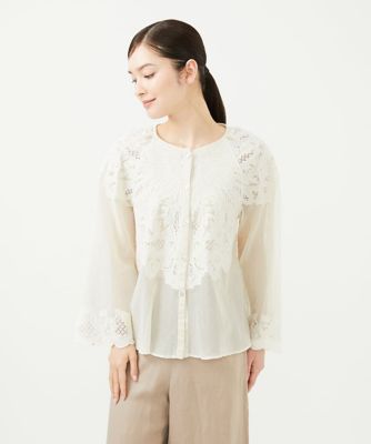＜Sybilla (Women)＞【ＩＮＤＩＡ】フラワーレースブラウス
