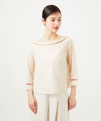 ハシゴ刺繍シアーブラウス