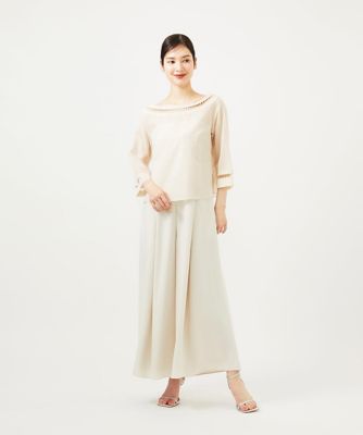 ハシゴ刺繍シアーブラウス