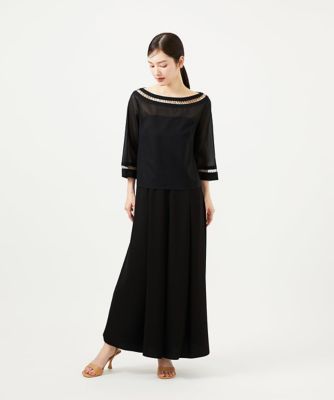 ハシゴ刺繍シアーブラウス