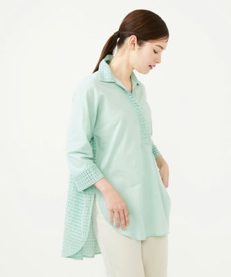 タグ付未使用 Sybilla 総クロシェレース コットン100% シビラ コットンレースドッキングロングブラウス | Sybilla (Women)/シビラ