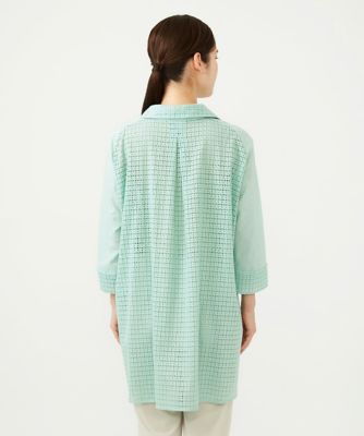 タグ付未使用 Sybilla 総クロシェレース コットン100% シビラ コットンレースドッキングロングブラウス | Sybilla (Women)/シビラ