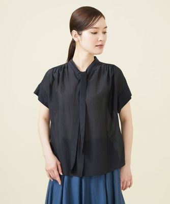 シルクコットンボウタイブラウス