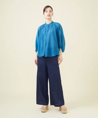シルクコットンギャザーブラウス