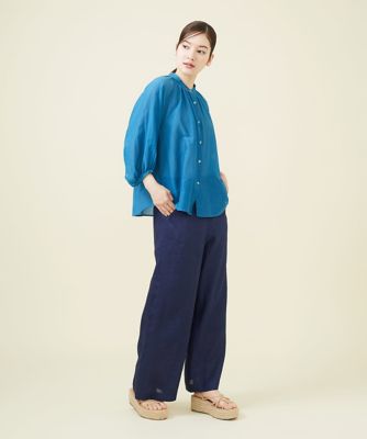 シルクコットンギャザーブラウス