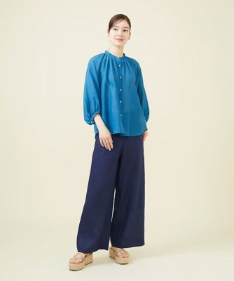 シルクコットンギャザーブラウス