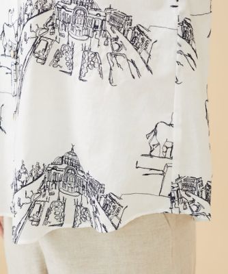 タウンスケープ刺繍シャツ