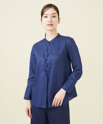 ＜Sybilla (Women)＞ウェーブデザインリネンブラウス