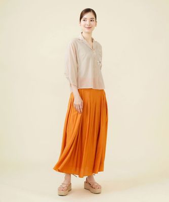 フラワーテープ刺繍オーガンジーブラウス