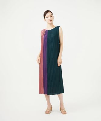 ＜Sybilla (Women)＞カラーブロックプリーツドレス