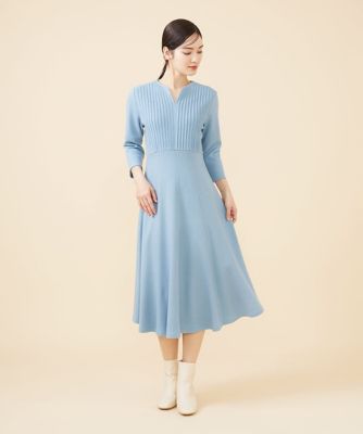 シビラ SYBILLA ワンピース 総柄 ウール　マルチカラー 日本製 デザイン切り替えウールワンピース （ドレス）｜Sybilla