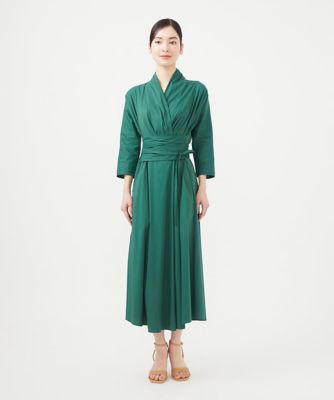 ウエストベルトカシュクールドレス