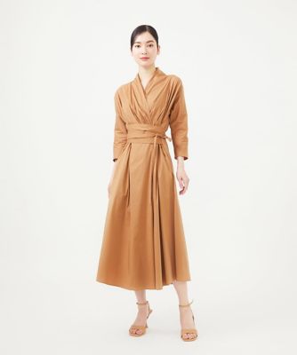ウエストベルトカシュクールドレス