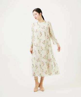 【美品】Sybilla ボタニカル刺繍ドレス ボタニカル刺繍チュールドレス （ロング・マキシ丈ワンピース