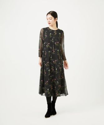 Sybillaフラワー刺繍フレアワンピース ドットフラワー刺繍ドレス | Sybilla (Women)/シビラ | 三越伊勢丹