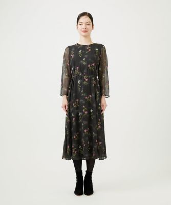 Sybillaフラワー刺繍フレアワンピース ドットフラワー刺繍ドレス | Sybilla (Women)/シビラ | 三越伊勢丹