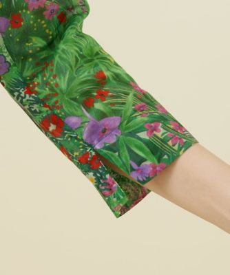 【美品】シビラ ウォーターフラワープリントドレス ロングワンピース 花柄 緑 M 美品】シビラ ウォーターフラワープリントドレス ロング