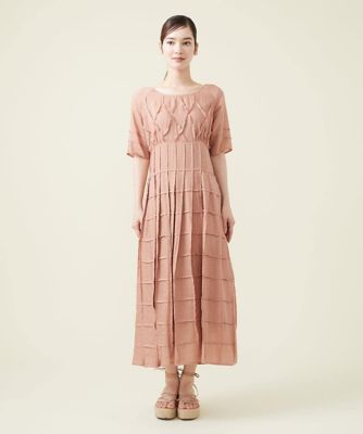 シアーリネンピンタックデザインドレス