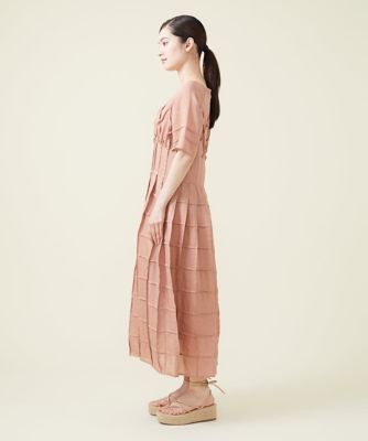 シアーリネンピンタックデザインドレス