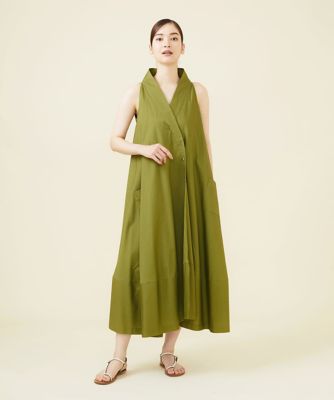 シビラ　オリーブ色 マキシドレス ジャケット付き オフカラーアメリカンスリーブドレス | Sybilla (Women)/シビラ | 三越
