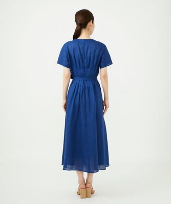 Sybilla　シビラ　シルクリネンガーゼドレス　ライトブルー　Lサイズ 平織りリネンタックデザインドレス | Sybilla (Women)/シビラ | 三越