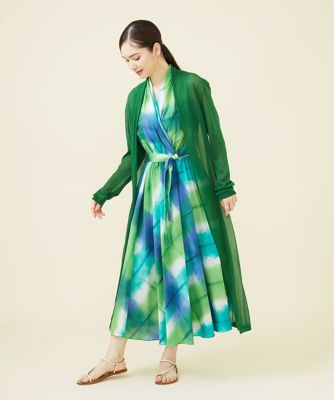 板締め絞りカシュクールドレス