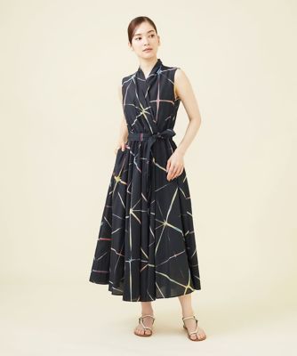板締め絞りカシュクールドレス