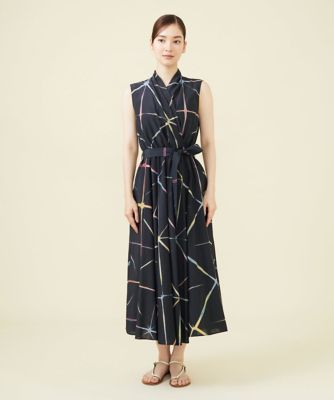 板締め絞りカシュクールドレス